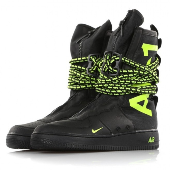 Nike  AIR SF FORCE 1 HIGH  BLACK VOLT Size 10 - Picture 6 of 8